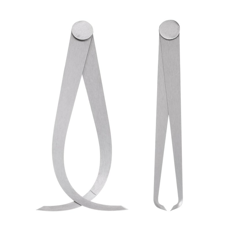 Kozelo Firm Joint Inside Outside Caliper Set - [6 Inch] Stainless Metal Firm Friction Joint Measurement Tool for Size Measuring Use, Silver Tone - Image 1